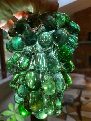 Antique Czech Art Nouveau Handmade Blown Glass Grape Cluster Lamp Shade