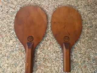1930 - 40s Vintage Parker Brothers Ping Pong Rackets Paddles Salem Mass