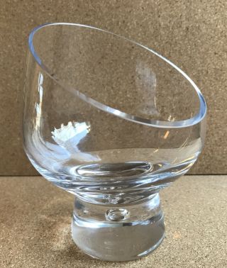 Vtg Mid Century Brandy/cognac Glass Off Set Rim Footed Unique - 5 Available