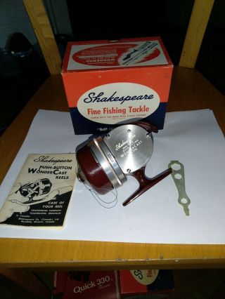 Vintage Shakespeare Wondercast No.  1797 Fishing Reel W/box,  Paper,  And Tool Rare