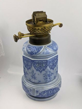Antique Porcelain Oil Lamp - German ? Art Nouveau Jugendstil Fine Quality C19th
