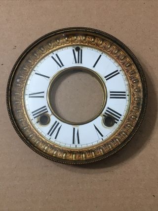 Antique Ansonia Open Escapement Mantle Clock Dial & Bezel Door