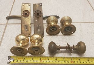 Old Brass Door Knobs Vintage Antique Reclaimed 3