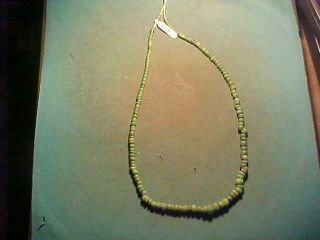 String Of Authentic Roman Green Glass Beads Circa 100 - 400 Ad.