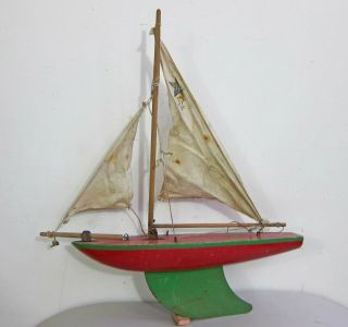 Star Sy3 Vintage Wooden Model Sailing Boat Pond Yacht Iron Keel