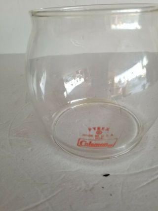 Coleman 200a 200 201 242 Lantern Globe Red Arched Pyrex Logo Usa W Mantle