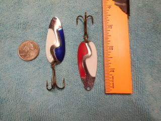 2 Vintage Kush Spoon Fishing Lure Pike Bass Trout Old Stock