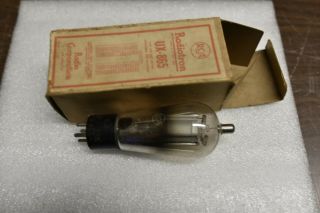 Vintage Rca Radiotron Ux - 865 Globe Vacuum Tube With Box 1928