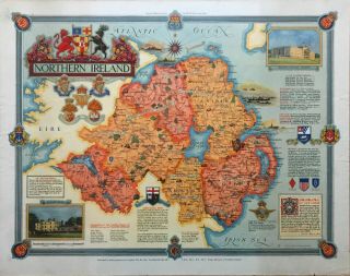 [1947] Map Of Northern Ireland – Designed By Ernest Clegg