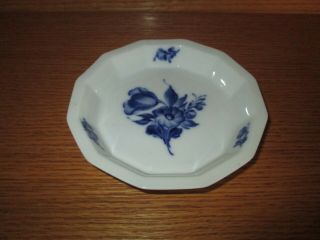 Vintage Royal Copenhagen Denmark Blue Flowers 12 Sided Porcelain Trinket Dish
