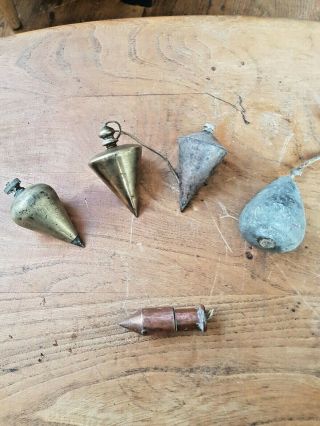 5 Antique Plumb Bobs
