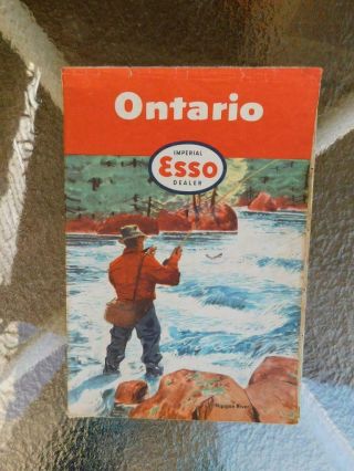 Ontario Road Map Esso Imperial Dealer Gas Service Station Advertising 1955