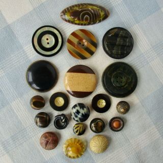 Assortment Of 20 Vintage Celluloid Buttons