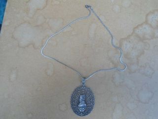 Antique French Filgree Silver Pendant With Bust Of Napoleon Bonaparte
