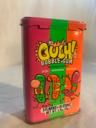 Vintage - Ouch Bubble Gum Band - Aid Tin Amurol Confections Co - Condit