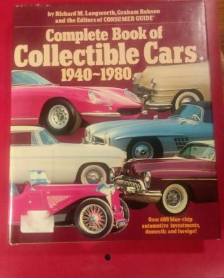Complete Book Of Collectible Cars 1940 - 1980 By Langworth And.  1982 Illustrated