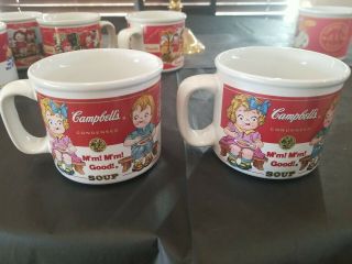 Vintage 1993 Collectible Campbell’s Soup Hot Cup Mug By West Wood Set Of 2