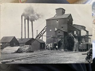 Vintage Coal Shaft Streator Illinois 1909 Postcard Rppc Posted
