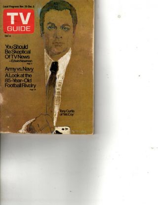 Vintage - Tv Guide - Nov.  29 - 1975 Tony Curtis Of 