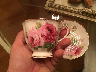 Vtg Royal Albert American Beauty Tea Cup Teacup & Saucer Set Made In England