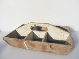 Vintage Wooden Box Tray Holder Storage Tool Workshop Old Antique Pine