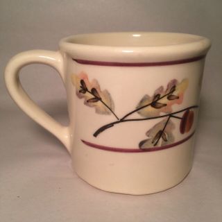Hartstone Pottery Usa Mug Cup Vintage 1982 Acorns And Leaves Hand Painted