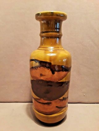 Vintage Mcm Royal Haeger Pottery Vase Marigold Earth Wrap Lava Glazed Vase - 10 "