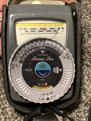 Vintage Grossen Luna - Pro Light Meter With Leather Case Very