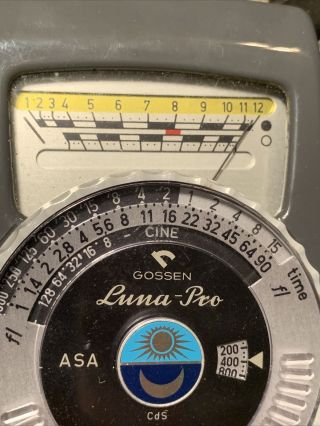 Vintage Grossen Luna - Pro Light Meter with leather case Very 3