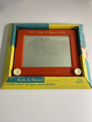 Vintage Etch A Sketch Toy / Ohio Art 505 With Box / 1960 