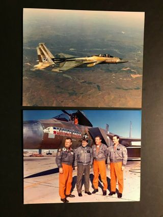 Mcdonnell Douglas Produced Photo F - 15 Streak Pilots & Plane Reprint Of