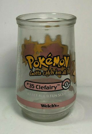 Vintage Welch’s Jelly Jar Pokemon 35 Clefairy 1998/99 Nintendo Game Freak