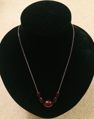 Antique Cherry Amber Bakelite And Sterling Silver