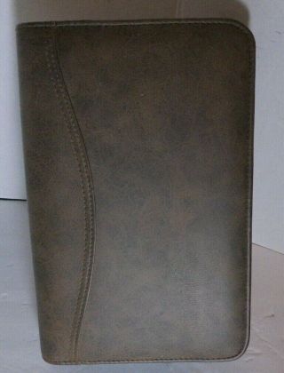 Vintage Daytimer Leather Planner 7 - Ring 10.  5 " X 8.  25 " Pockets Pen Brown