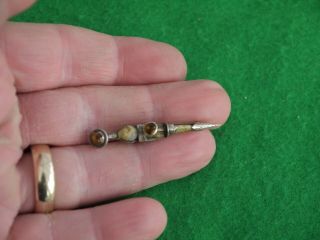 Antique Sterling Silver Agate Kilt Pin Scottish Claymore Sword Brooch
