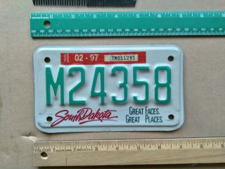 License Plate,  South Dakota,  1997,  Motorcycle,  M 24358
