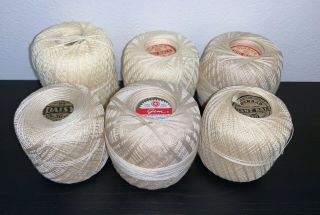 Vintage Mercerized 30 Crochet Thread (5),  20 (1) Ecru (4) - Cream (2)