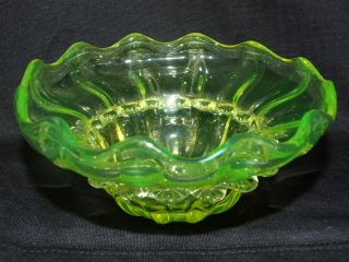 Antique Uranium Glass Marmalade Preserve Dish