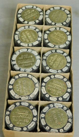 Box 10 Early Electrical SIX - IN - ONE Fuse,  Steamp Punk Ceramic Vintage OLD 2