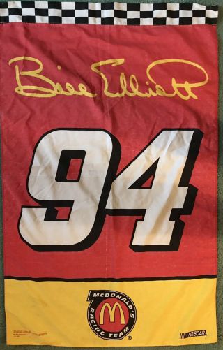 Vintage Bill Elliot Mcdonalds Racing Team Flag 1995 Usa Made,  Nascar
