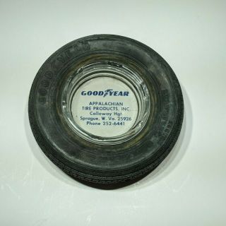 Vintage Sprague,  Wv Goodyear Rubber Tire Ashtray Advertisement