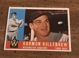 1960 Topps 210 Harmon Killebrew Nm,  W/ Hard Case Hof Sharp Card