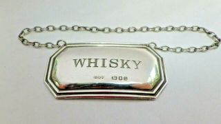 A George Iii Style Silver " Whisky " Decanter Wine Label,  1972
