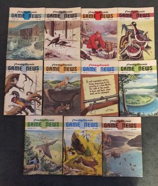 1963 Pennsylvania Game News Magazines Vintage Hunting 11 Months No December