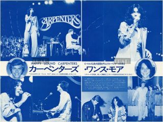The Carpenters In Tokyo Japan 1974 Vintage Japan Picture Clippings 2 - Sheets Se/n