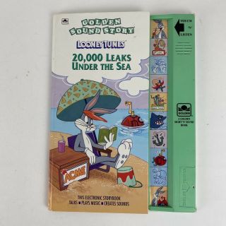 Vintage 1993 Golden Sound Story Books Looney Tunes 20,  000 Leaks Under The Sea