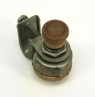 Vintage Heater Switch Twist On - Off With Cole Mounting Bracket Butterscotch