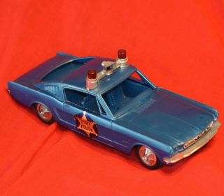 Vintage Processed Plastics 11 " Ford Mustang Fastback State Police Car