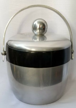 Mcm Kromex Silver Aluminum Ice Bucket Mid - Century Modern Vintage