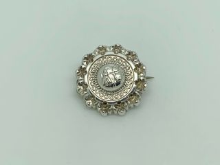 Gorgeous Dainty Antique Victorian Sterling Silver Embossed Snowdrop Brooch